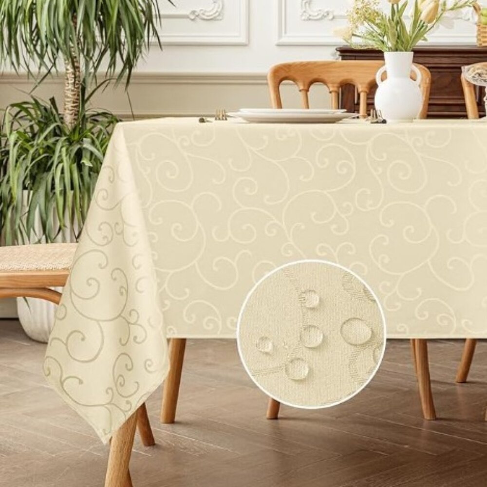 Disney Wedding Princess Swirl Premium Jacquard Rectangle Tablecloth